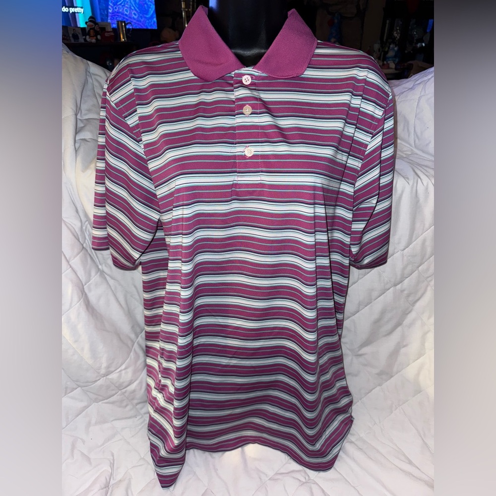 PGA Tour Fuchsia Collared Golf Shirt